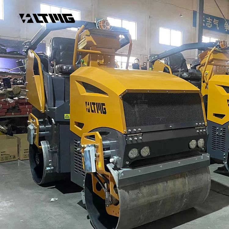 Mini Compactor Double Drum Vibratory Roller 1.5 Ton Road Roller for Sale