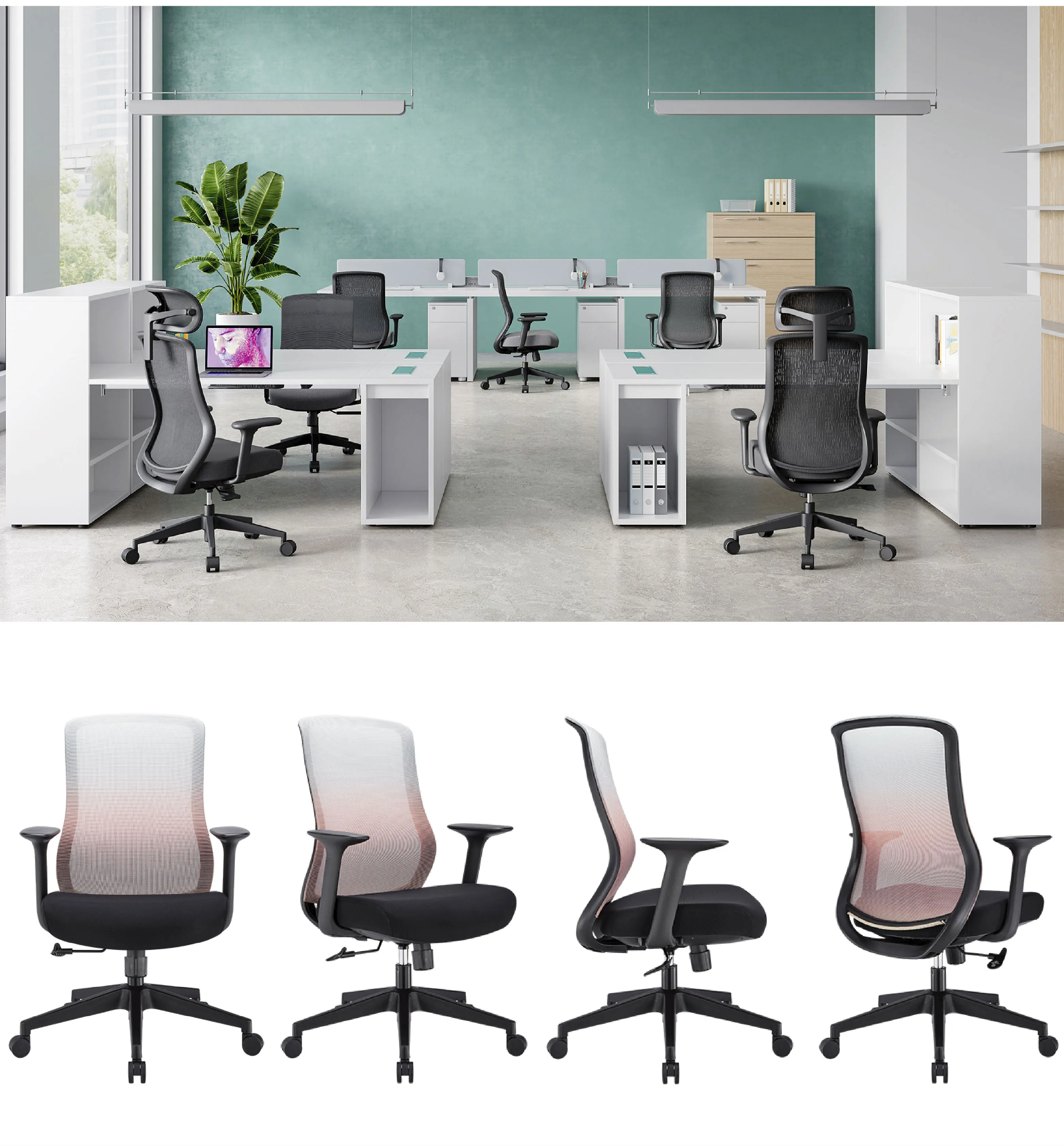 product comfortable ergonomic chair for office mesh swivel office chair chair with sliding sillas de oficina-1