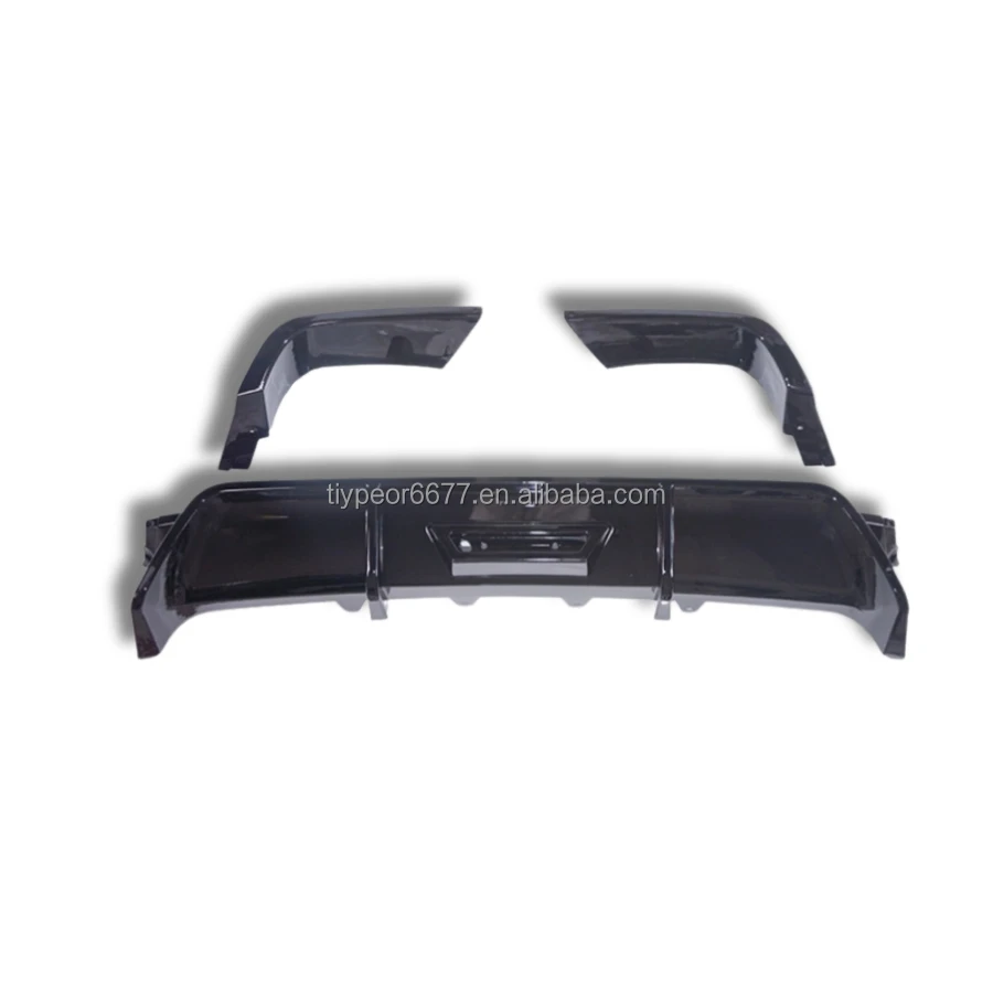 product tiypeor carbon fiber rear bumper back diffuser lip spoiler with lamp rear lip for toyota camry 2018 2019 2020 2021 2022 2023-7