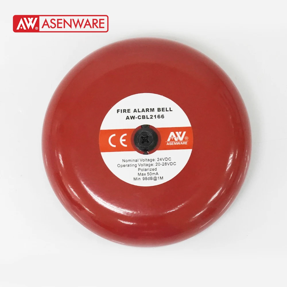 Asenware Conventional Fire Alarm Bell 24v 12v 220v 6inch Fire Bell