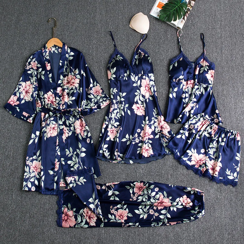 Solid Milk Silk Women Kimono Gown Sexy Strap Nighty Adult Summer Robe ...