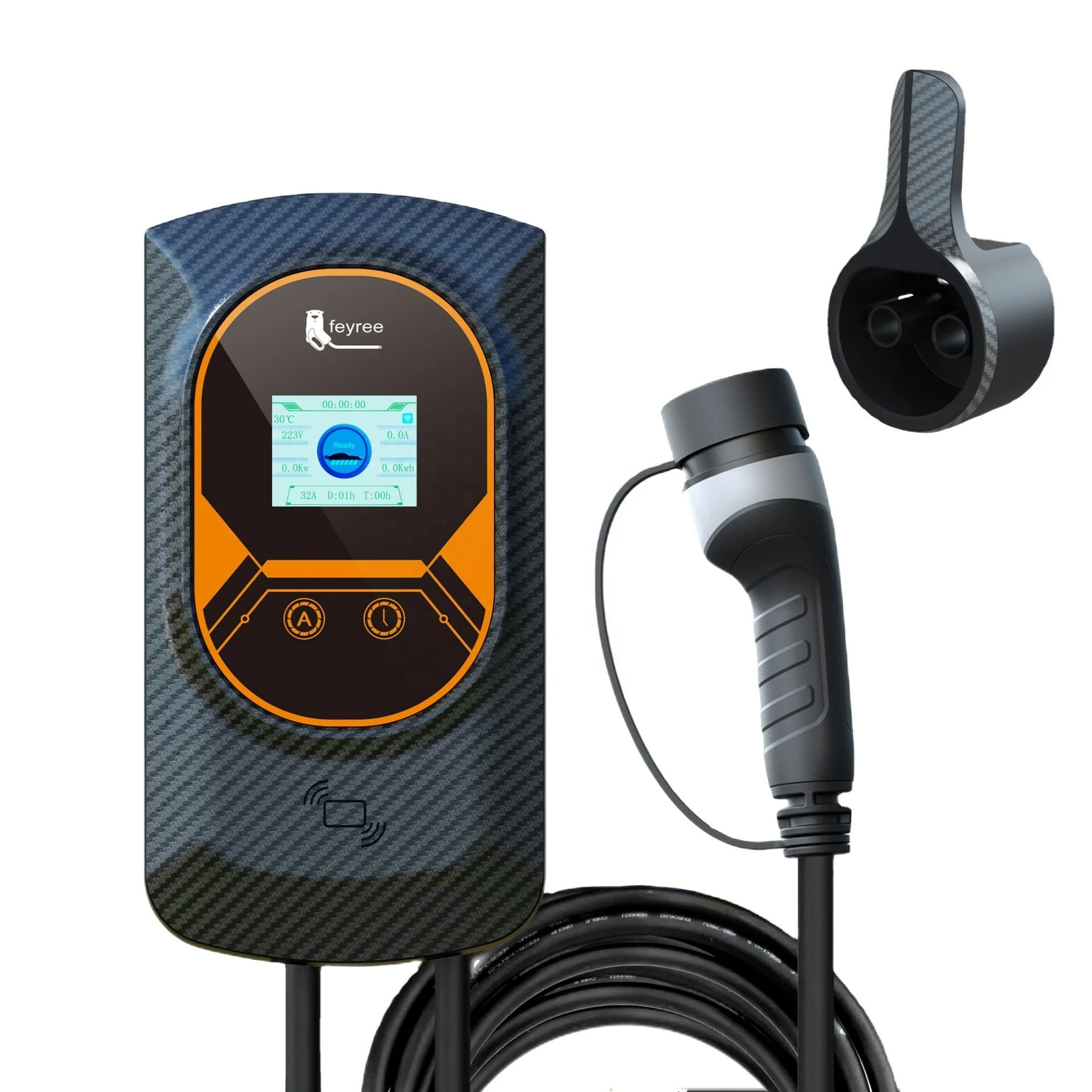 Зарядная станция для электромобилей Feyree EVSE 32 А 22 кВт тип 2 автомобильная зарядная модель 3 5 м кабель IEC 62196