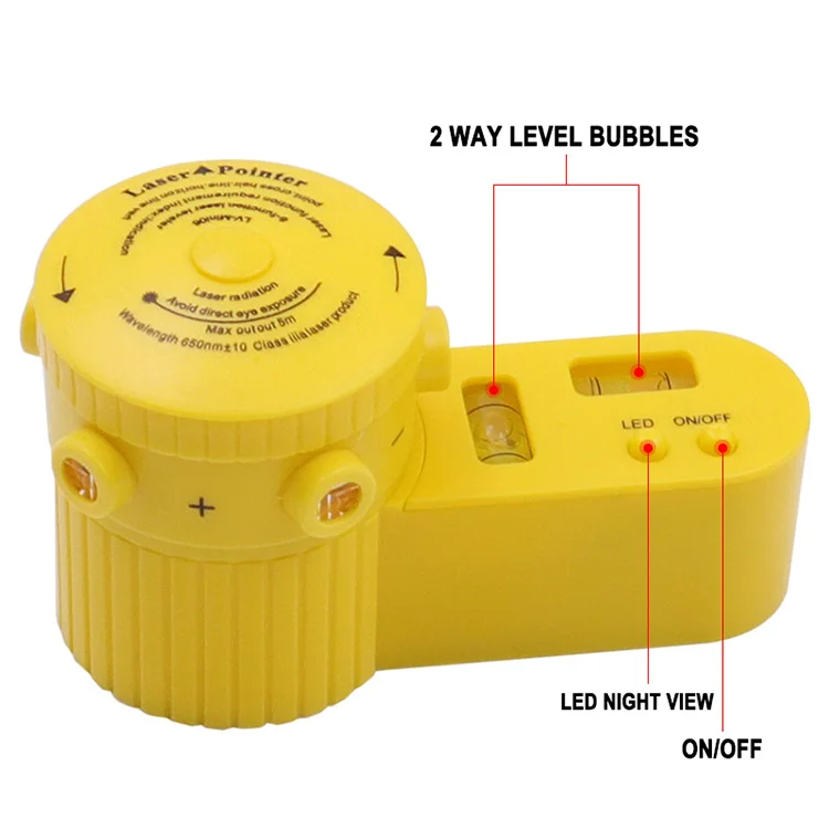 Horizontal Vertical Line Tool Yellow Multifunction Cross Line Laser Leveler with Tripod Worldwide