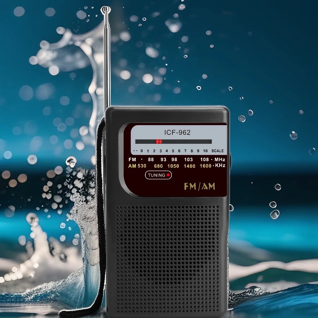 Portable Mini Pocket Radio Popular Multi-Band Operated AM FM Adjustable Frequencies Display Built-In Speaker 2AA battery