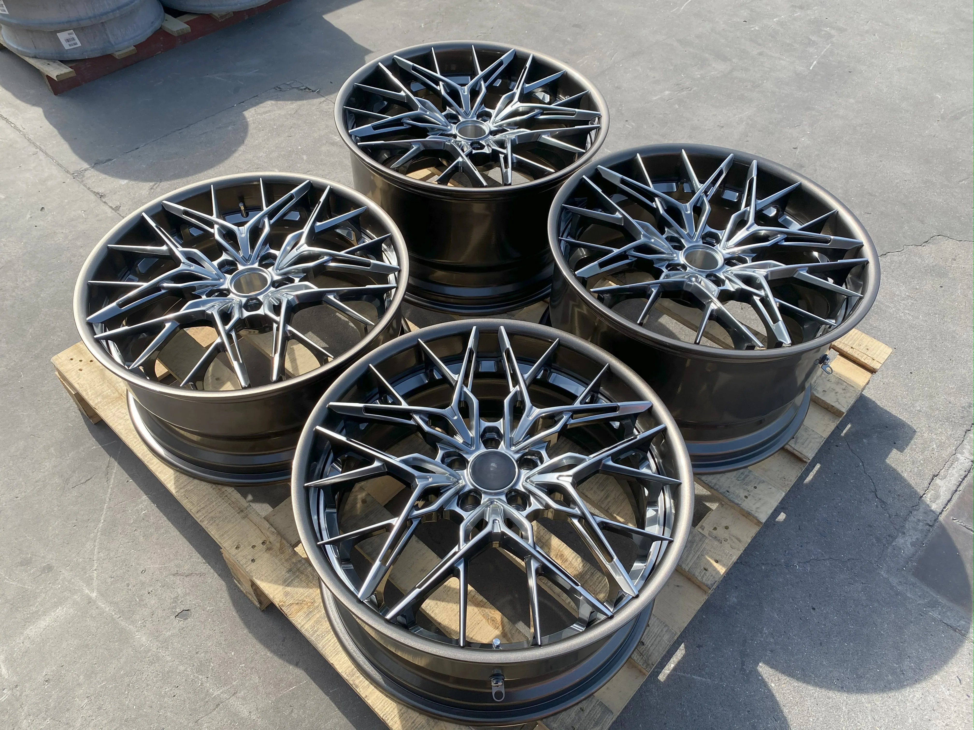 Forged 2 piece muti spokes custom aluminum alloy wheels 16 17 18 19 20 21 22 23 24 inch 5x112 5x114.3 5x120 rim hub