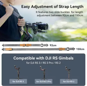 SmallRig RS3 RS2 Weight-Reducing Shoulder Strap Compatible with Sling Handle for Gimbal Belt with QD Quick Release Buckles detail image