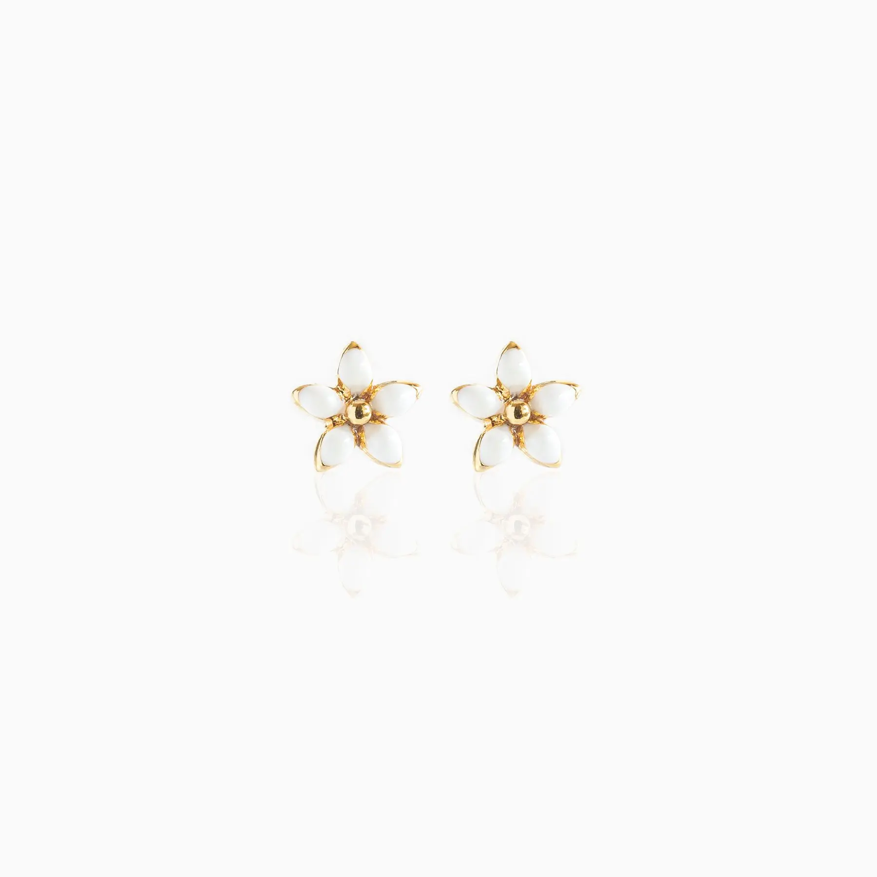 ZHUKOU gold color Enamel Flower drop Earrings Creative and cute summer  Dripping oil small hoop earrings jewelry wholesale VE437