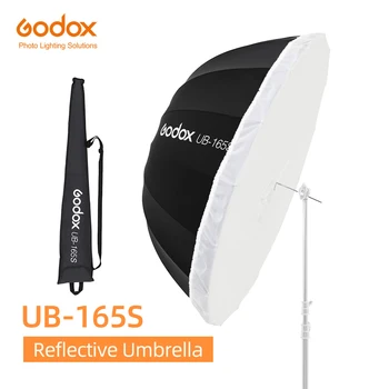 Godox UB-165S 65'' 165cm Parabolic Black Reflective Umbrella Studio Light Umbrella With Black Silver Diffuser Cover Cloth