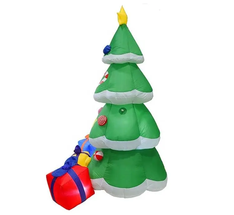 Blowup Lighted Outdoor Christmas Inflatable Tree With Gift Boxes For