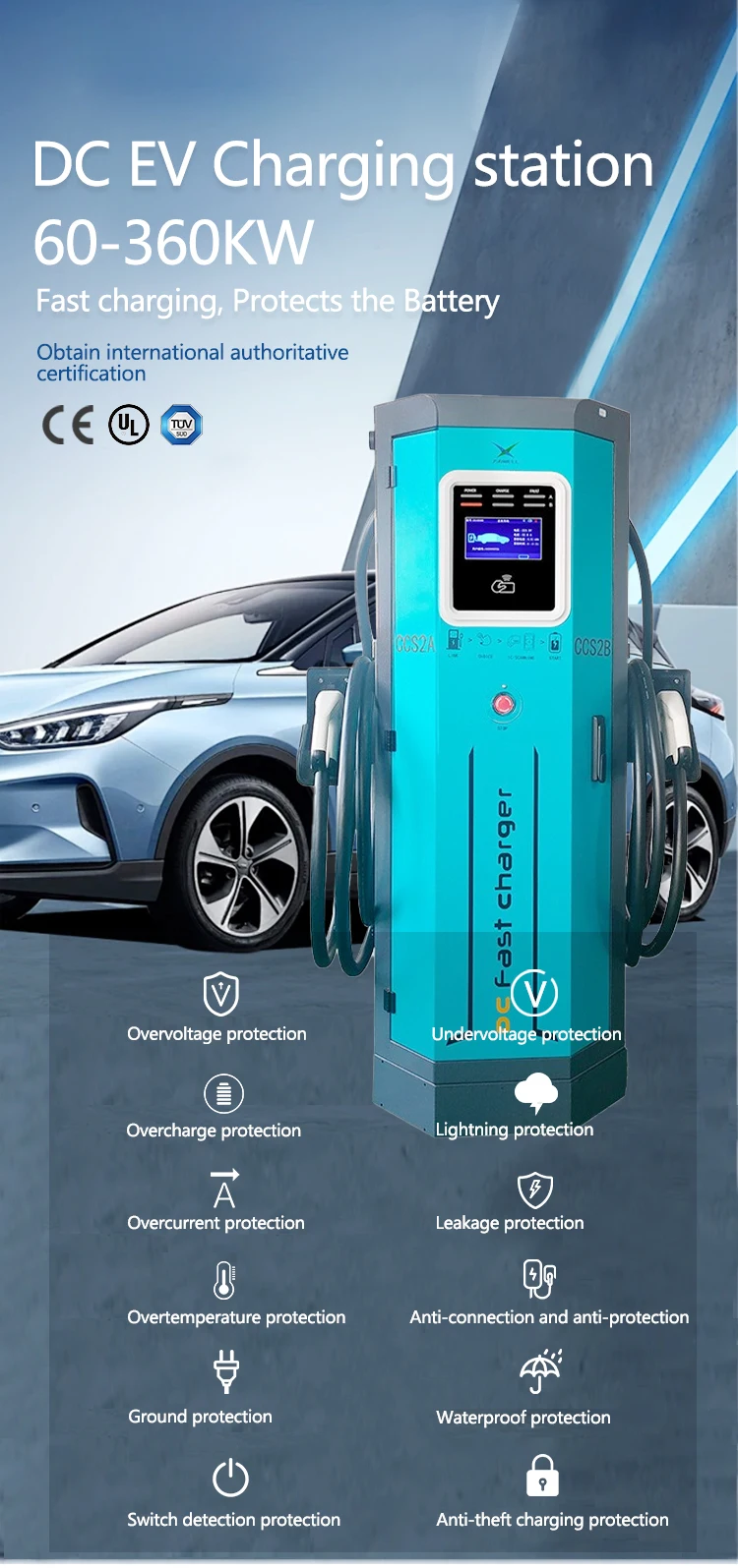 2024 Newest 180kw 240kw DC Electric Vehicle Charging Station Electric Vehicle Charging Station Mobile Charging Station factory