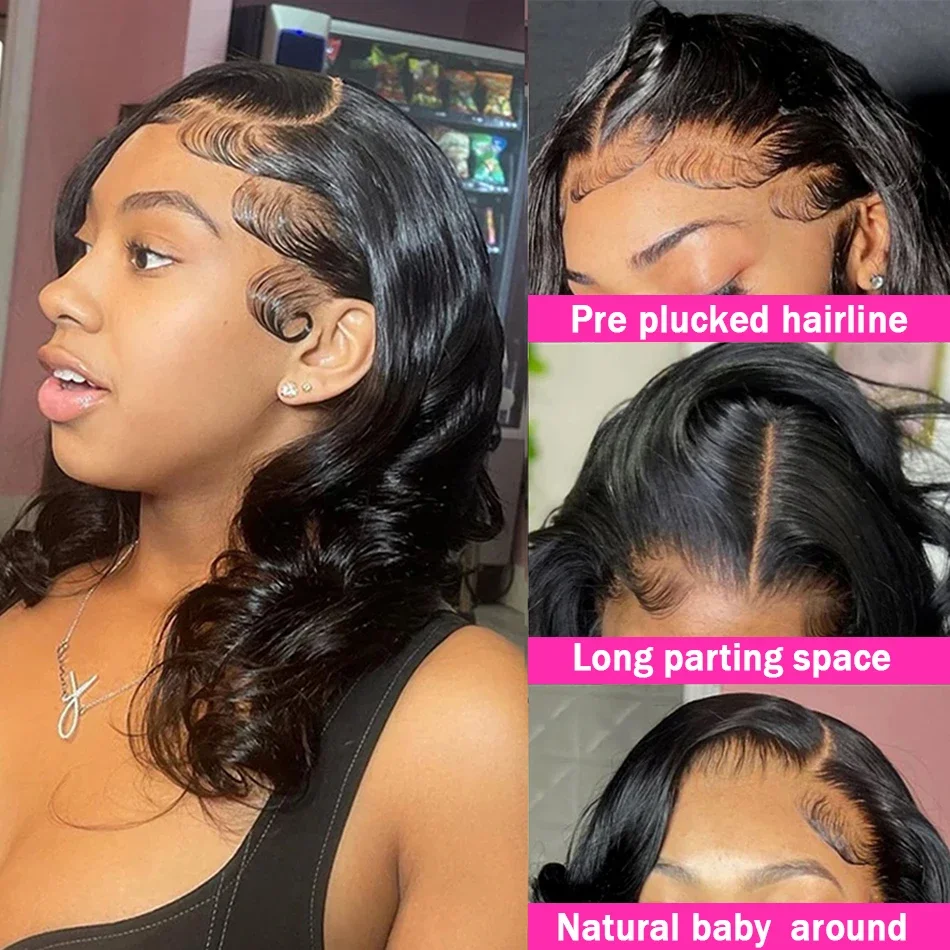 Parrucca frontale in pizzo ondulato, parrucche per capelli umani, densità 250, chiusura con onde d'acqua_voghion.com