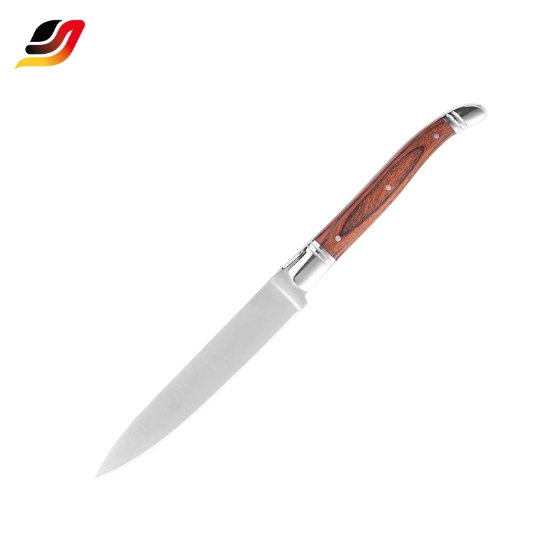 Professionelles Edelstahl-Küchenmesser-Set mit Pakka-Holzgriff