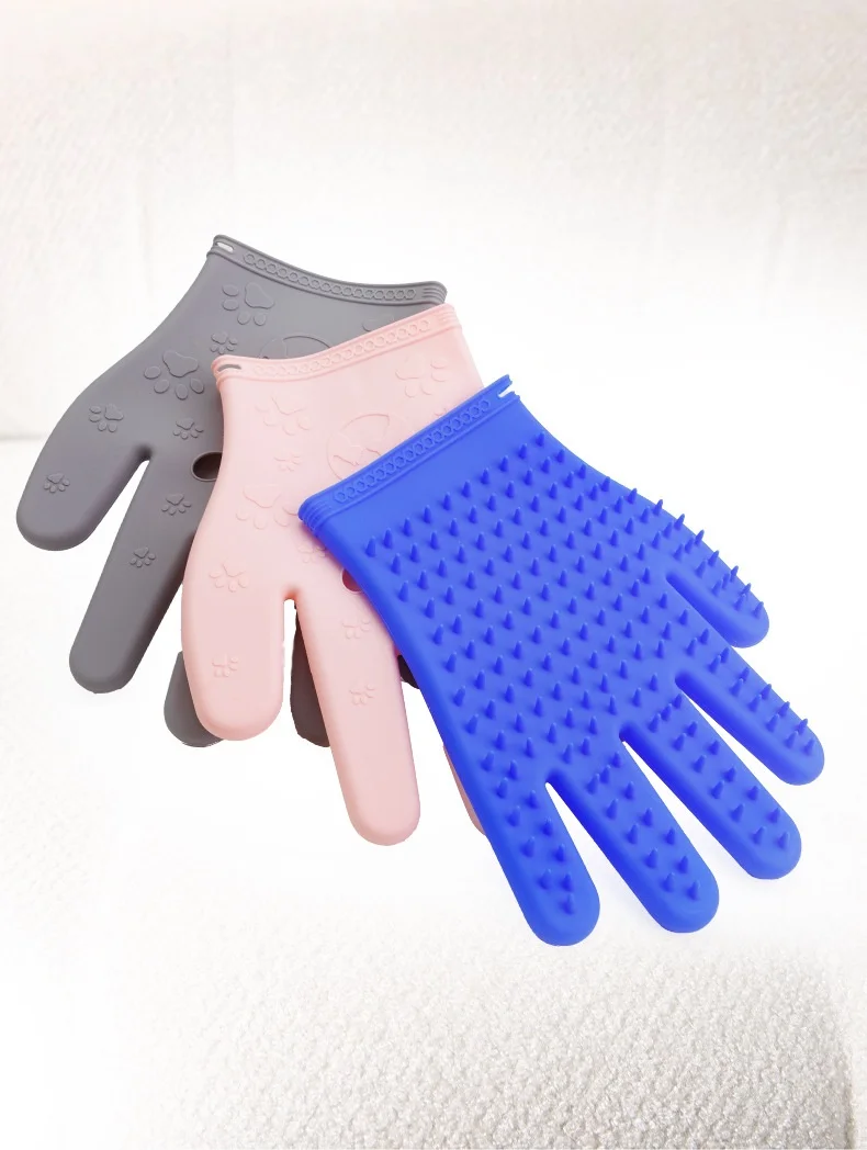 New Pure Silicone Pet Hair Removal Gloves Thickened Hair Remover Easy to Clean Cat Dog Grooming Tool for Pet Cleaning & Bathing supplier