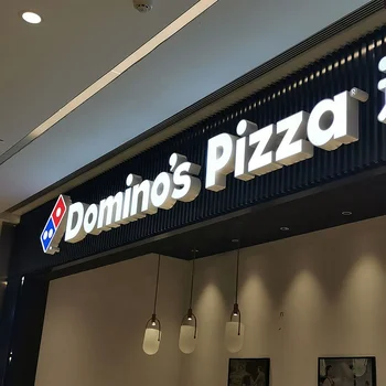 custom acrylic 3d led coffee signage outdoor pizza shop store logo lighting led illuminated channel letter Electronic sign