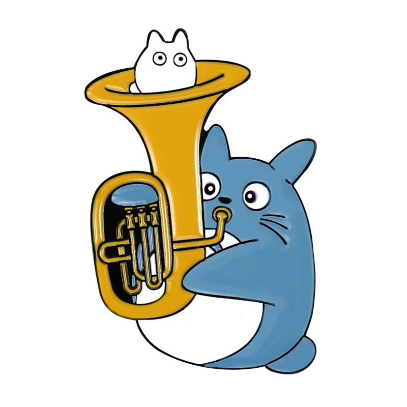 Custom Cartoon Music Instrument Enamel Pins - Saxophone, Cello