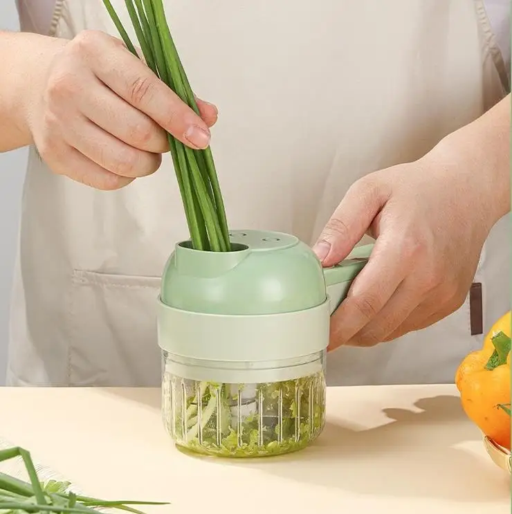 Новый продукт 2022 электрическая кухонная овощерезка Ручной Кухонный комбайн портативный 4 в 1 ручной Электрический резак для