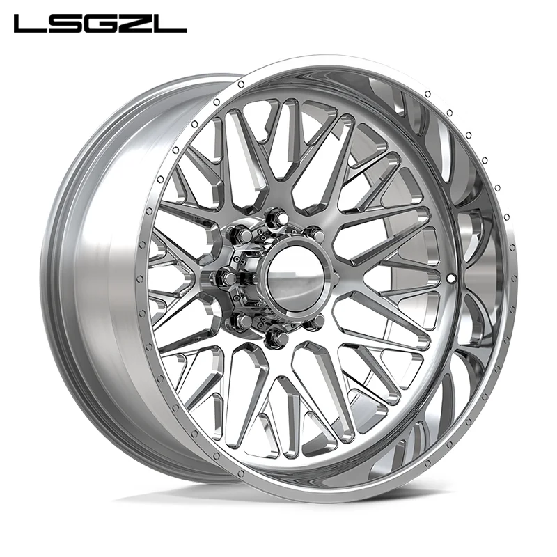Deep Concave Super Single Deep Dish Truck Wheels Black Polished For Ford Gmc Toyota Dodge H2 Car