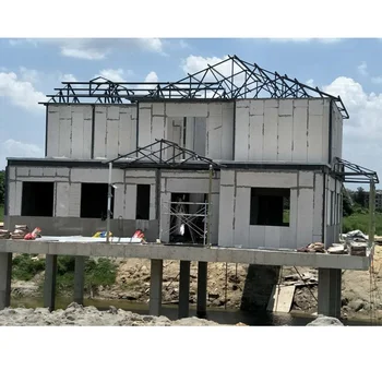 MODERN PREFABRICATED HOUSE WITH LIGHT STEEL FRAME USING CEMENT SIDING