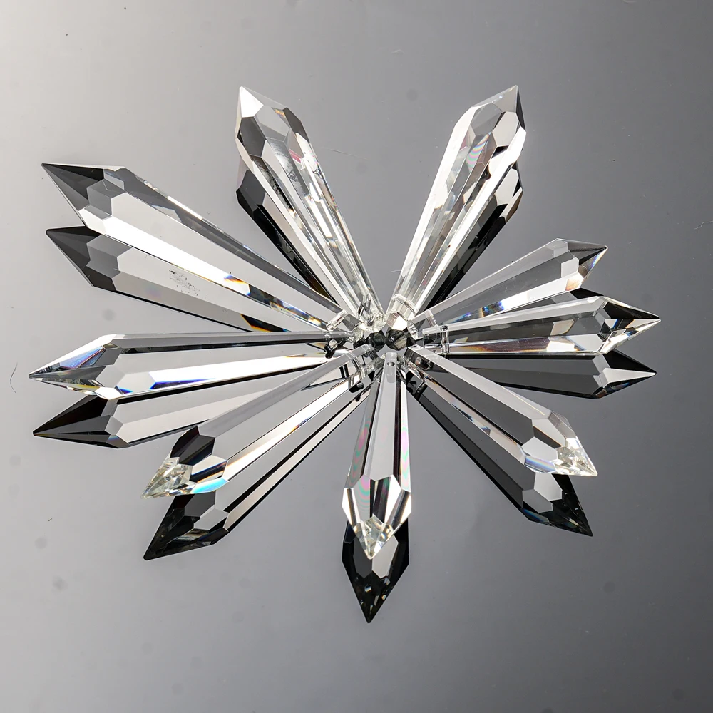 Good Quality Clear Pointed Bead Glass Hexagonal Column Crystal Chandelier Ornaments Wholesale Diamond Bead Decorative Pendants