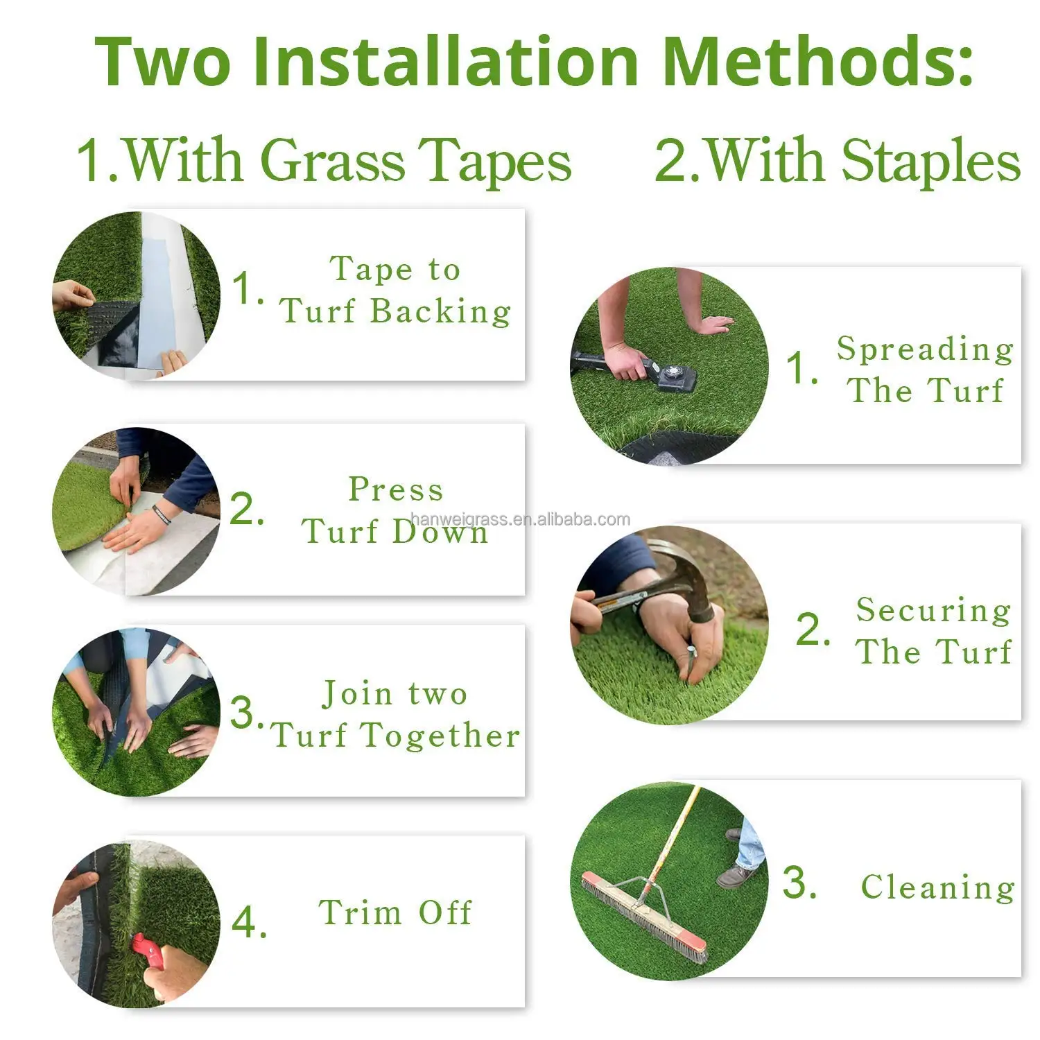 Artificial Grass Excellent Permeability Heat-absorbing Convenient Rainwater Drainage Water-saving Artificial Grass Turf