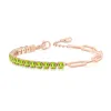 4mm  Rose Gold Olive Green Stone