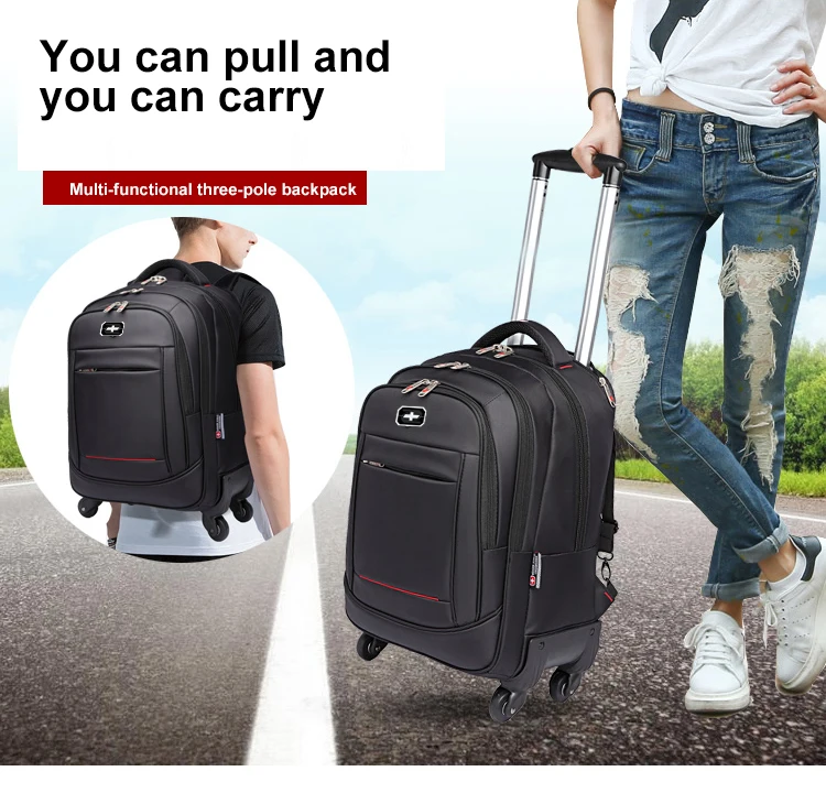New Innovatively Designed Backpack Durable Rolling Wheeled Trolley Bag