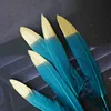 Coltello blu pavone con testa dorata