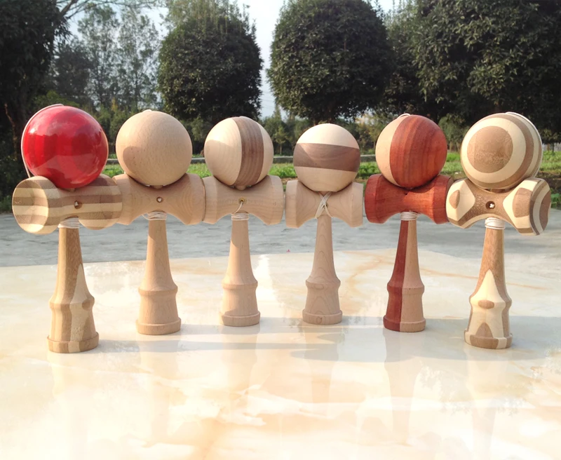 Пользовательский высококачественный 18,5 см Полосатый натуральный бамбук кендама для правшей