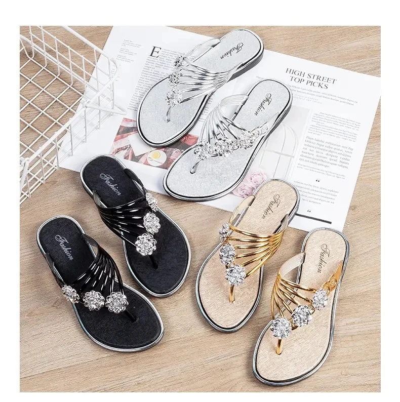 Custom Women New Flower slippers Size 36-41summer Sandals