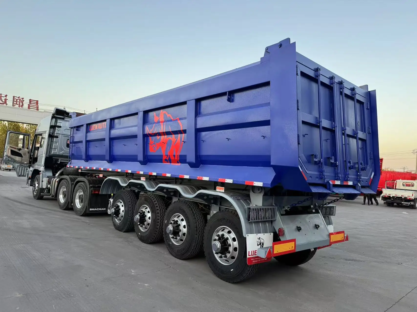 High CIMC Quality Aluminum Trailers 3 Axle 4 Axle 40 Cubic Tractor Dumper Side Tipper 28 Cbm Dump Truck Semi -Trailer for Sale