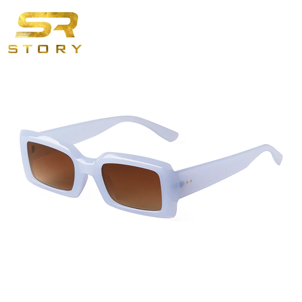 STORY STY2149 Retro 90s Nude Rectangle Sunglasses Women 2022 display picture 3