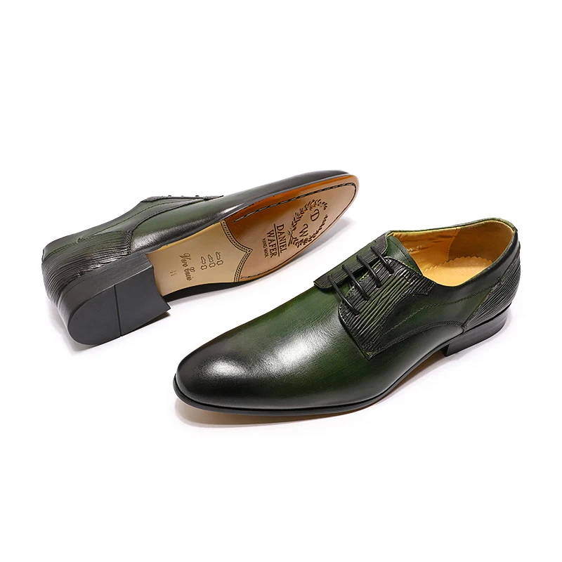 slim fit dress slacks Paul Parkman Men's Olive Green Hand-Painted Sneakers main image 0