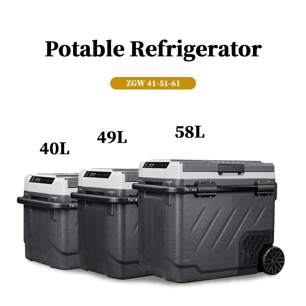 Alpicool ZGW Dual-zone Dual Control ABS Plastic Effective Cooling Mini Outdoor Camping Fridge Portable Refrigerator for Car