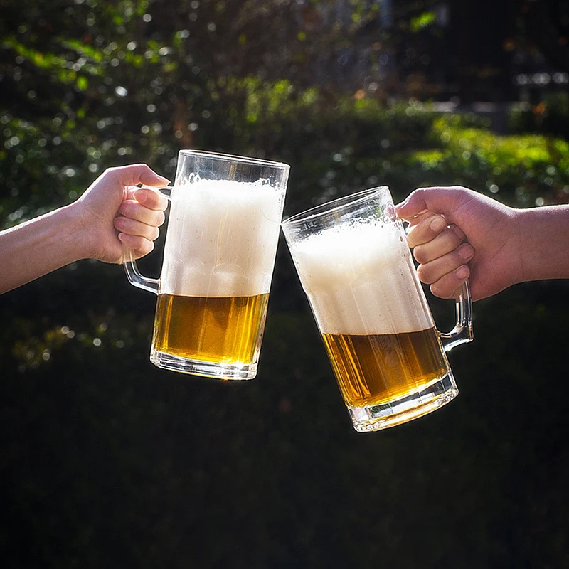 Custom Premium Beer Steins Glasses1200ml Large Beverage Juice Container Giant Clear 1 Liter Glass Beer Mug for Bar Party Holiday