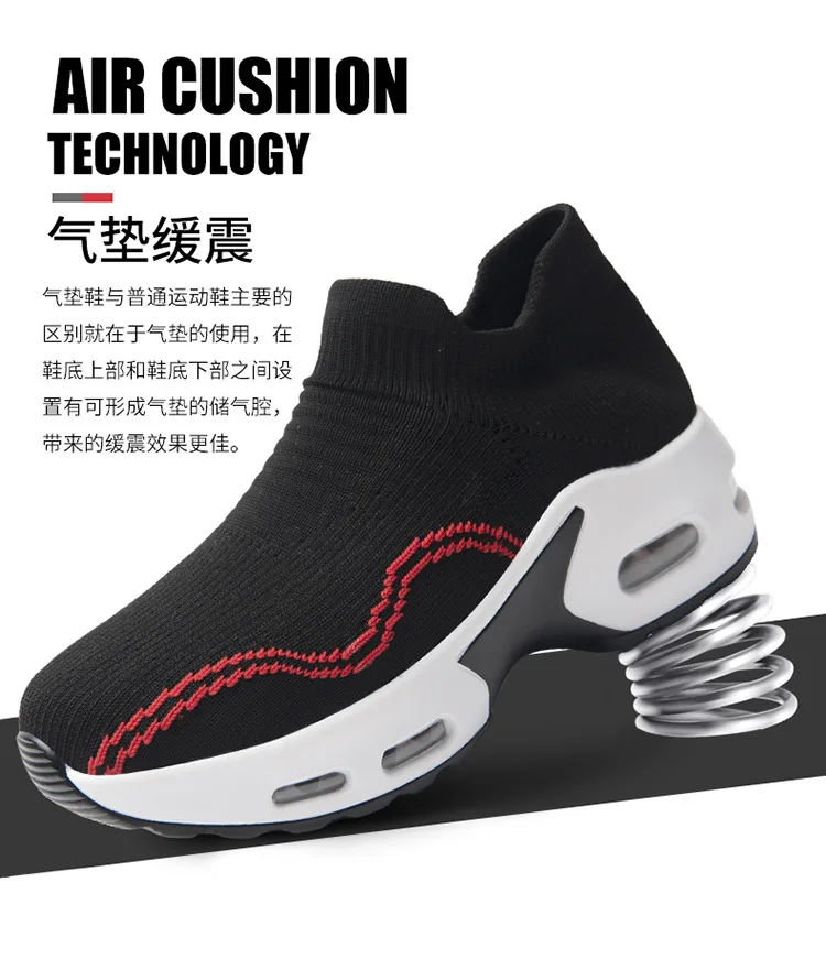 2024 Hot Sale Lady Slip On Breathable Air Cushion Sock Walking Shoes