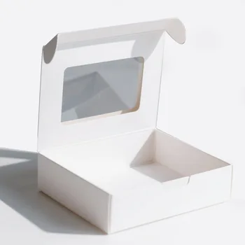 Kraft Paper Airplane Box with Window White Cardboard for Handmade Soap Jewelry Packaging for Toys Hollow Cross-Border Stamping