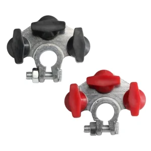 Heavy Duty Zinc Alloy Stainless Steel Screw Positive Negative 3 Way Battery Terminal with ABS Cap for RV Truck Marine