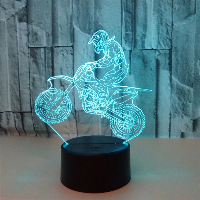 Luminous Motorcycle Model 3D Led Lamp Colorful Touch Nightlight Flash Lighting Lamp