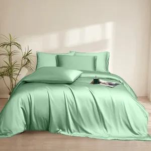 Luxury 100% Bamboo Fiber Knit Duvet Cover Set Queen Size 300 TC Bedding for Sensitive Skin Woven Technique