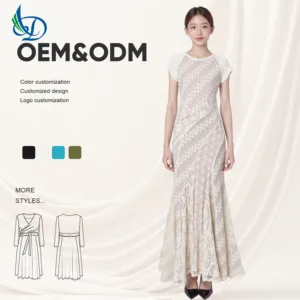 Women's Summer Short Skirt, Casual Short Sleeve, Round Neck, Slim Fit, Breathable, Environmentally Friendly Knitted Fabric