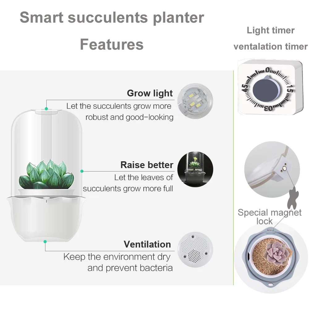 Smart plant. Timer for grow Lights. Smart close.