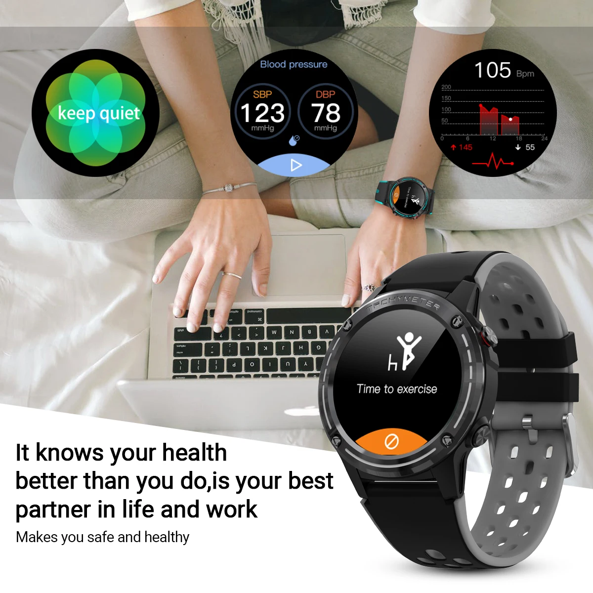 Smart Watch Relojes Con Brujula Altimetro Barometro Y Termometro