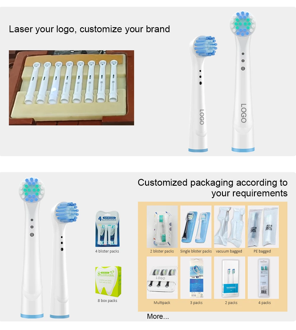 Factory Customize Logo And Package 16 Packs Electric Toothbrush Head