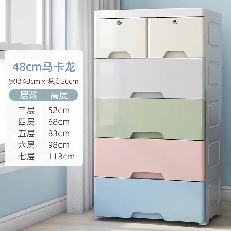 Colorful Plastic bedroom clothes filing storage stackable wheels cabinet with pull-out drawers