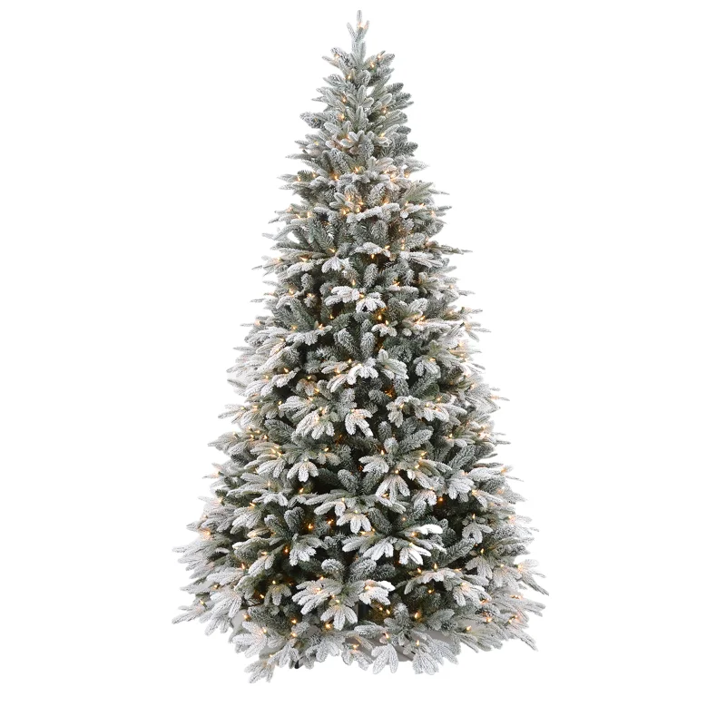 Christmas Flocked Hinged Tree Pe+pvc Christmas Tree Factory Directly