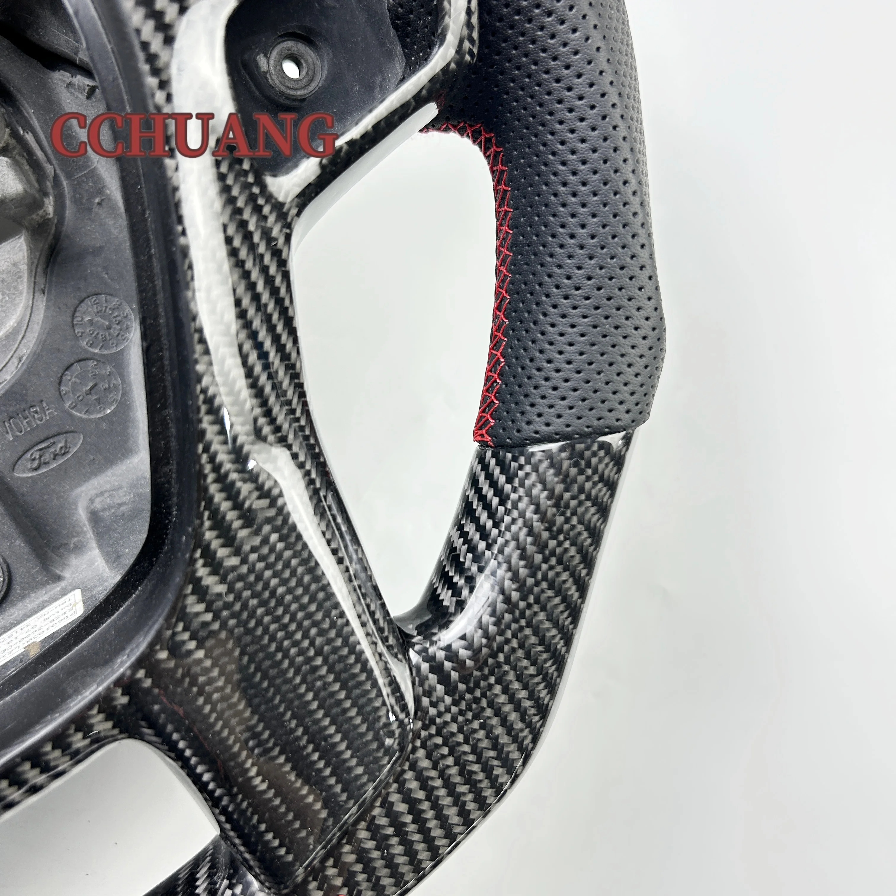 Volant Fibre De Carbone (style Hydro Dip) Pour Ford Ranger Raptor 2023+ - Fond Plat