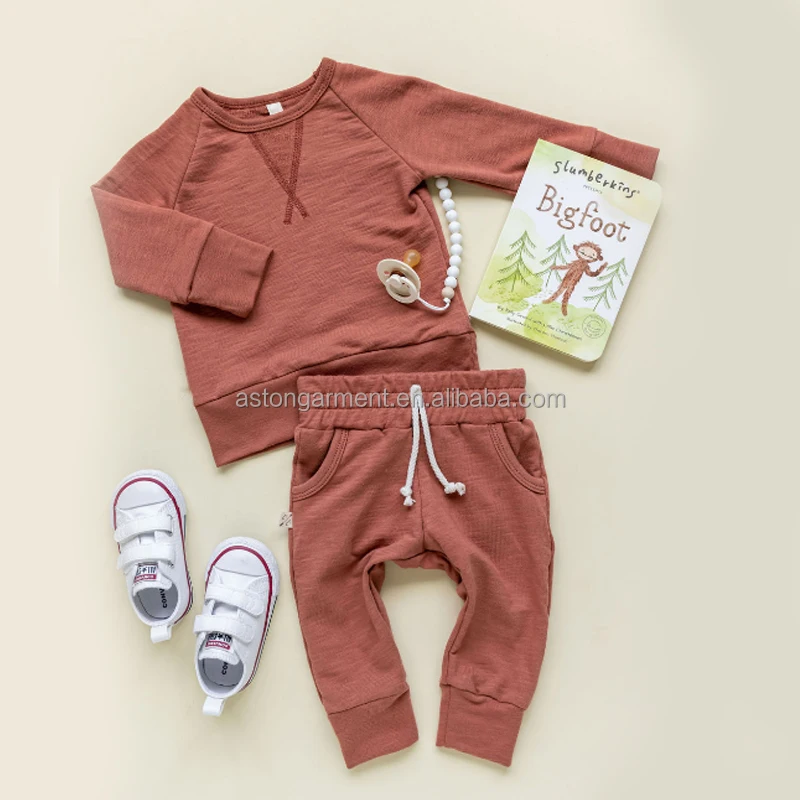 Wholesale Warm Winter Baby Outfit Clothing Set Raglan Sleeve 2pcs Baby