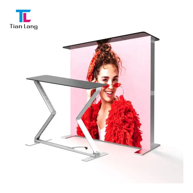 TianLang Exhibition Booth Display Trade Show Booth Design Frameless Tanda Box Display Na Fabric Meza