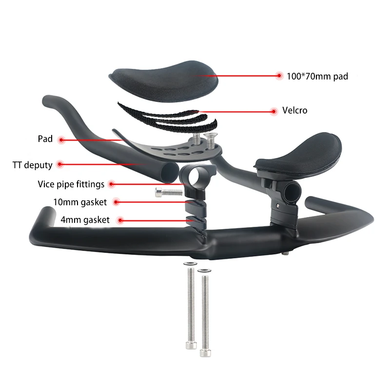 Aero Bars Time Trial Bicycle Bike Fixie Bullhorn Rest Handle bar Triathlon Road Integrated TT Handlebar Carbon Fibre for Cycle