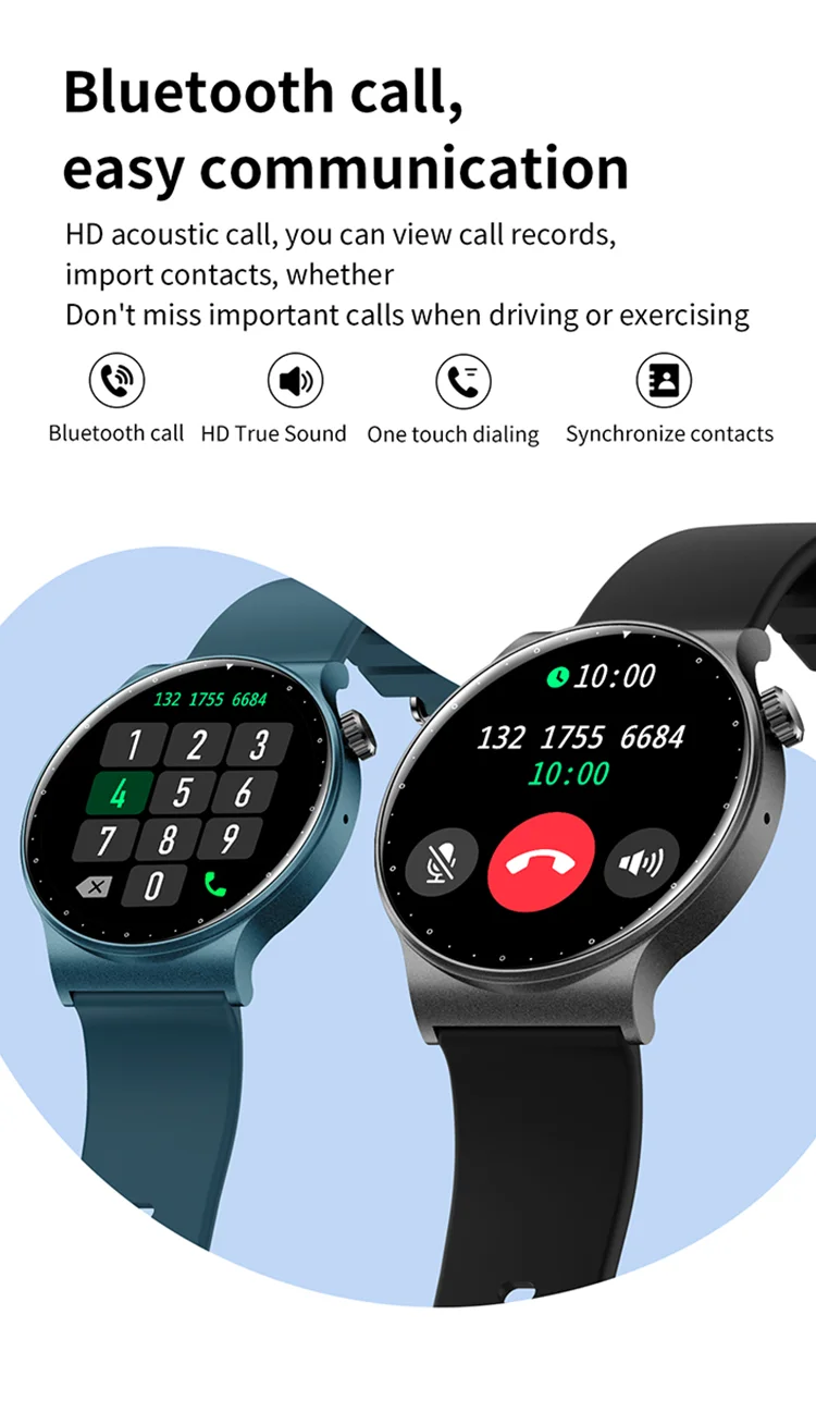 Kr08 Smart Watch 2023 Hx3605 Heart Rate Smartwatch Voice Assistant Bt ...